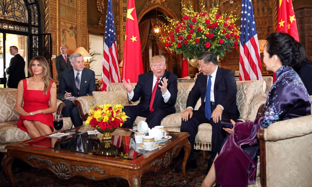 President Donald Trump with Chinese President Xi Jinping
