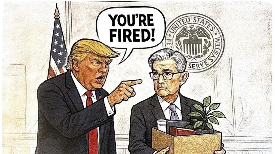 “You’re Fired!” – Trump Posts Cartoon of Fed Governor Jerome Powell, Sparks Fresh Economic Concerns