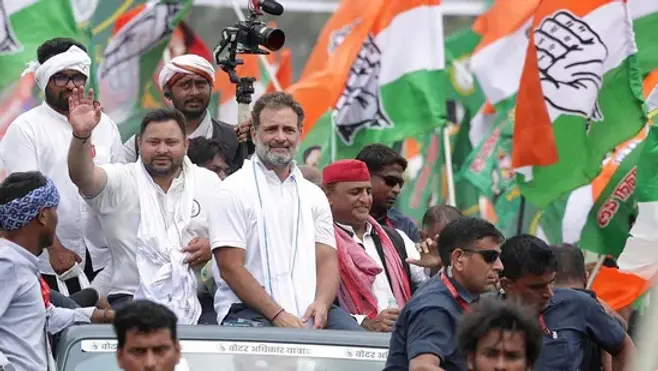 Tejashwi Yadav projects himself as INDIA bloc’s Bihar CM candidate in Rahul Gandhi’s presence