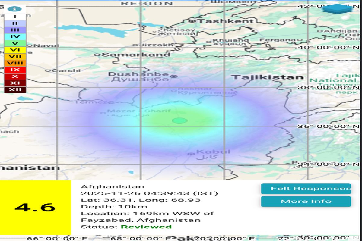 Afghanistan Shakes Again: 4.6 Magnitude Earthquake Hits Early Morning