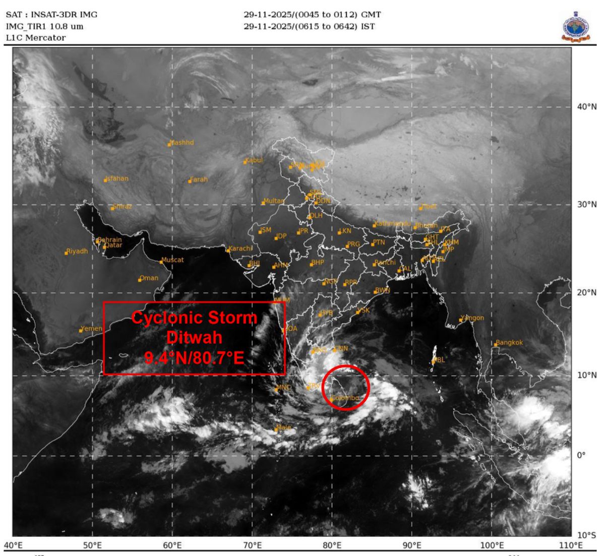 Cyclone Ditwah : Red Alert for Tamil Nadu-Puducherry, Heavy Rainfall Forecast Across Multiple States