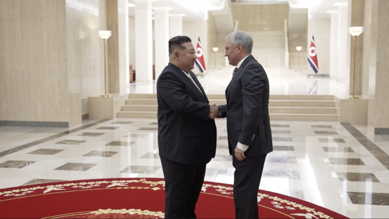 Russia’s Parliament Speaker Flies to Pyongyang, Thanks Kim Jong Un for Sending Troops to Kursk
