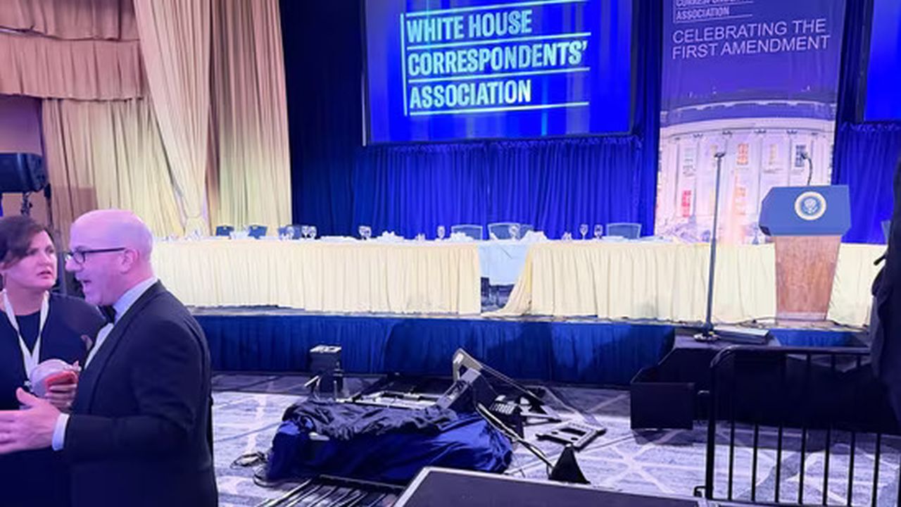 Videos of chaos from Correspondents Dinner 2026 as Trump is evacuated; watch